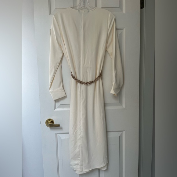NWT ZARA Cream Knot Front Midi Dress with Polka Dot Belt XS Blogger Fav - Picture 10 of 16